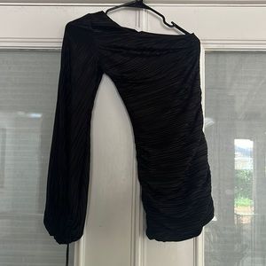 Lucy in the sky black mini dress one sleeve